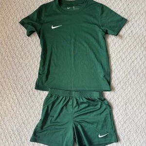 Nike Kids Dark Green Tee and Shorts Set